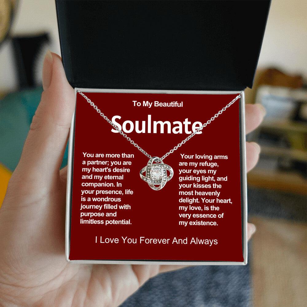 To My Beautiful Soulmate Love Knot Necklace