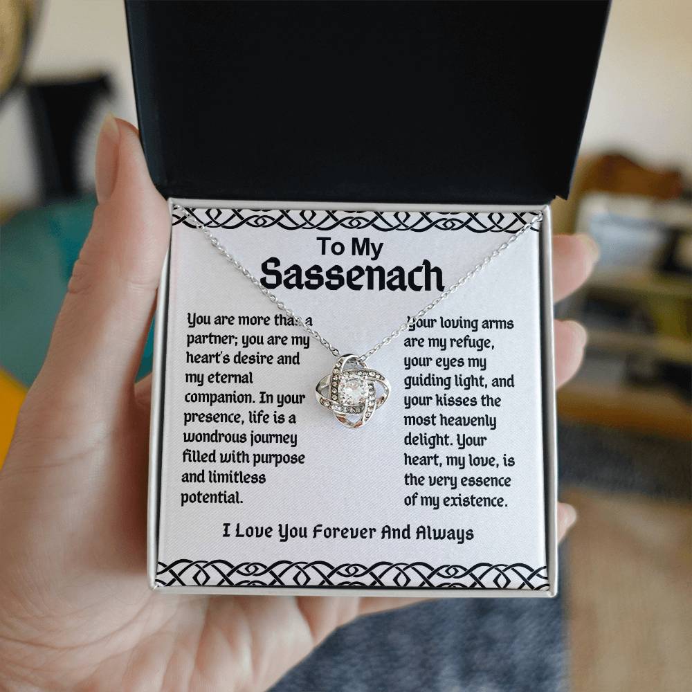 To My Sassenach Love Knot Necklace- You Are My Hearts Desire And Eternal Companion