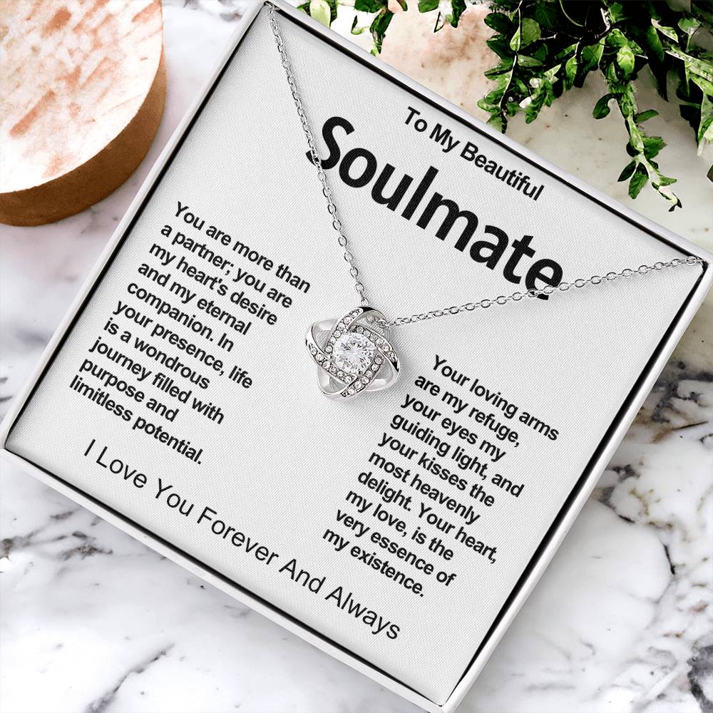 To My Beautiful Soulmate Love Knot Necklace