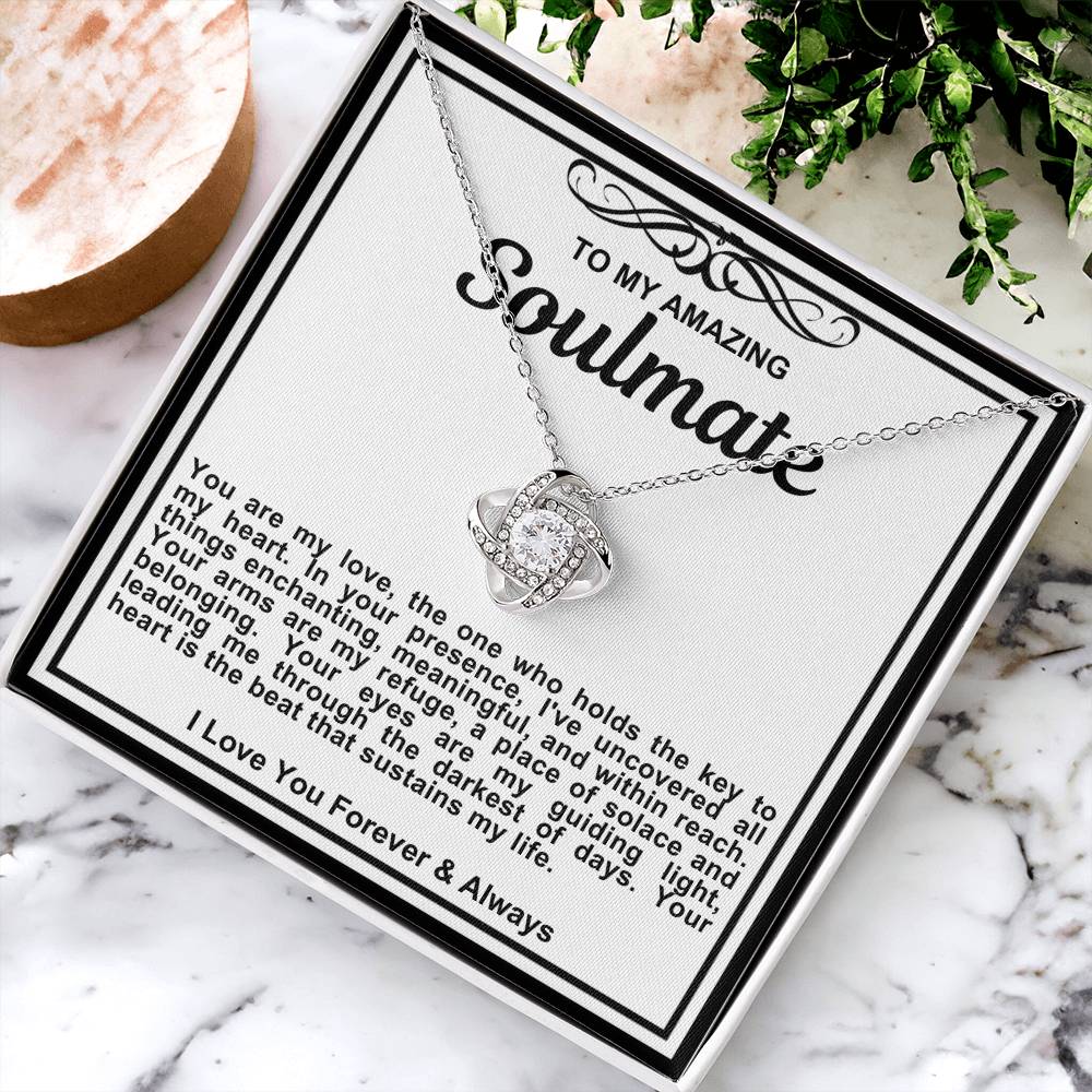 Soulmate Love Knot Necklace- You Hold The Key To My Heart