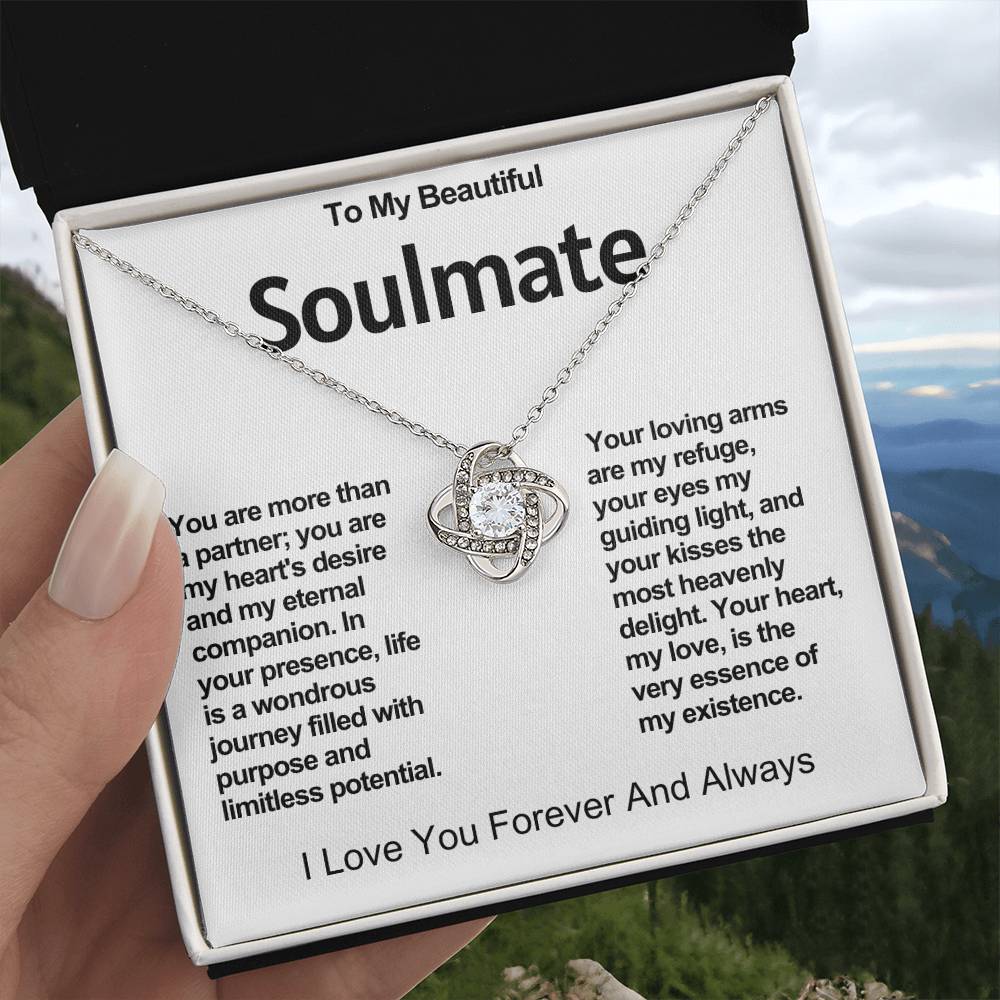 To My Beautiful Soulmate Love Knot Necklace