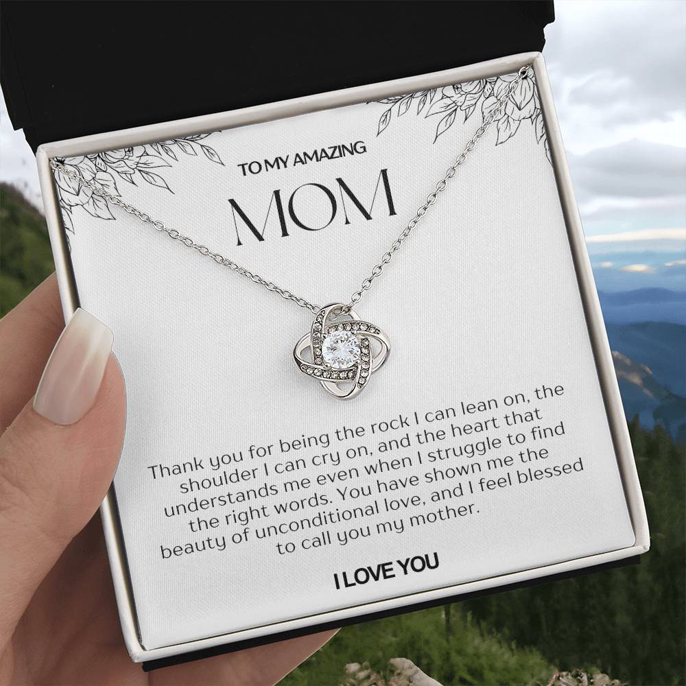 To My Amazing Mom Love Knot Necklace