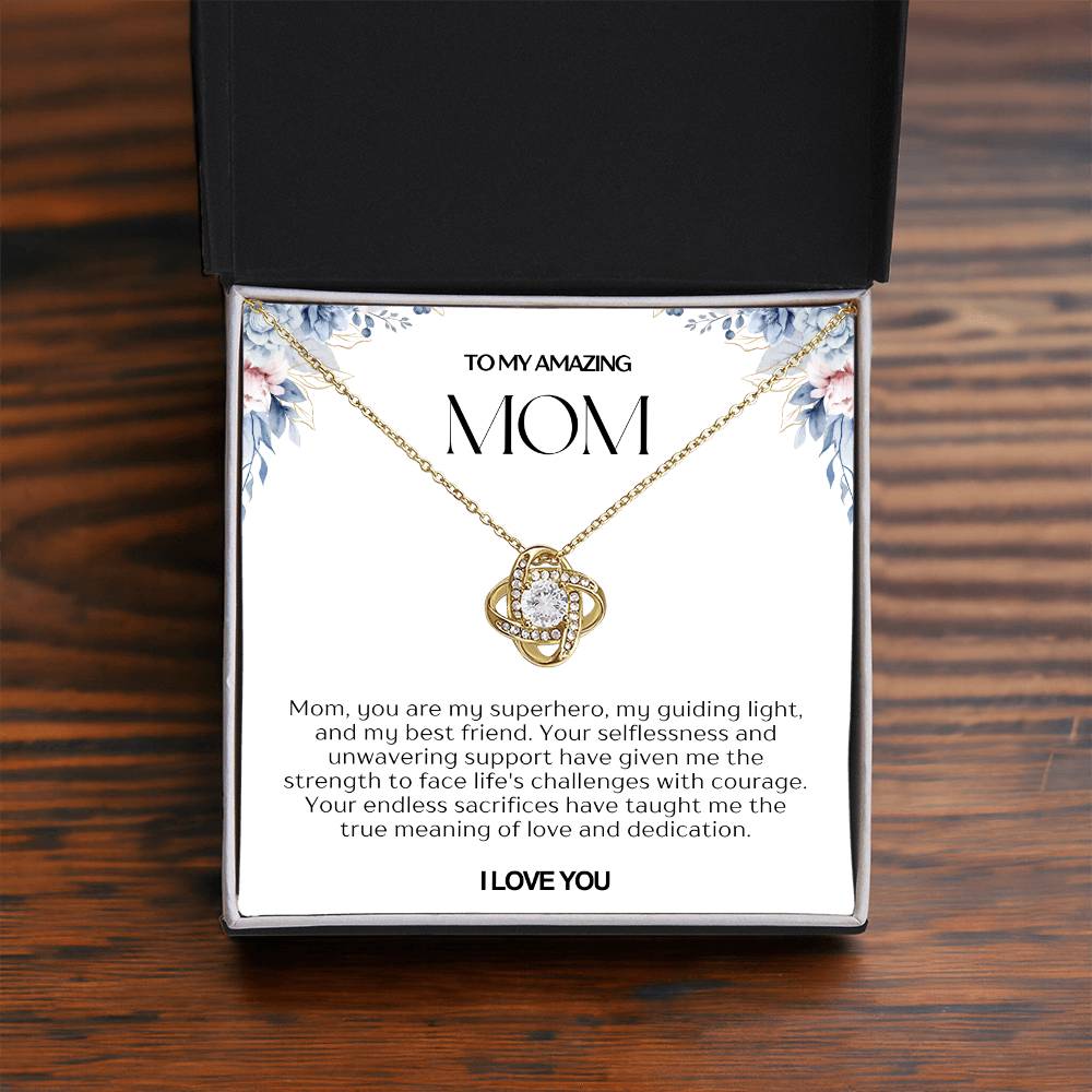 To My Amazing Mom Love Knot Necklace