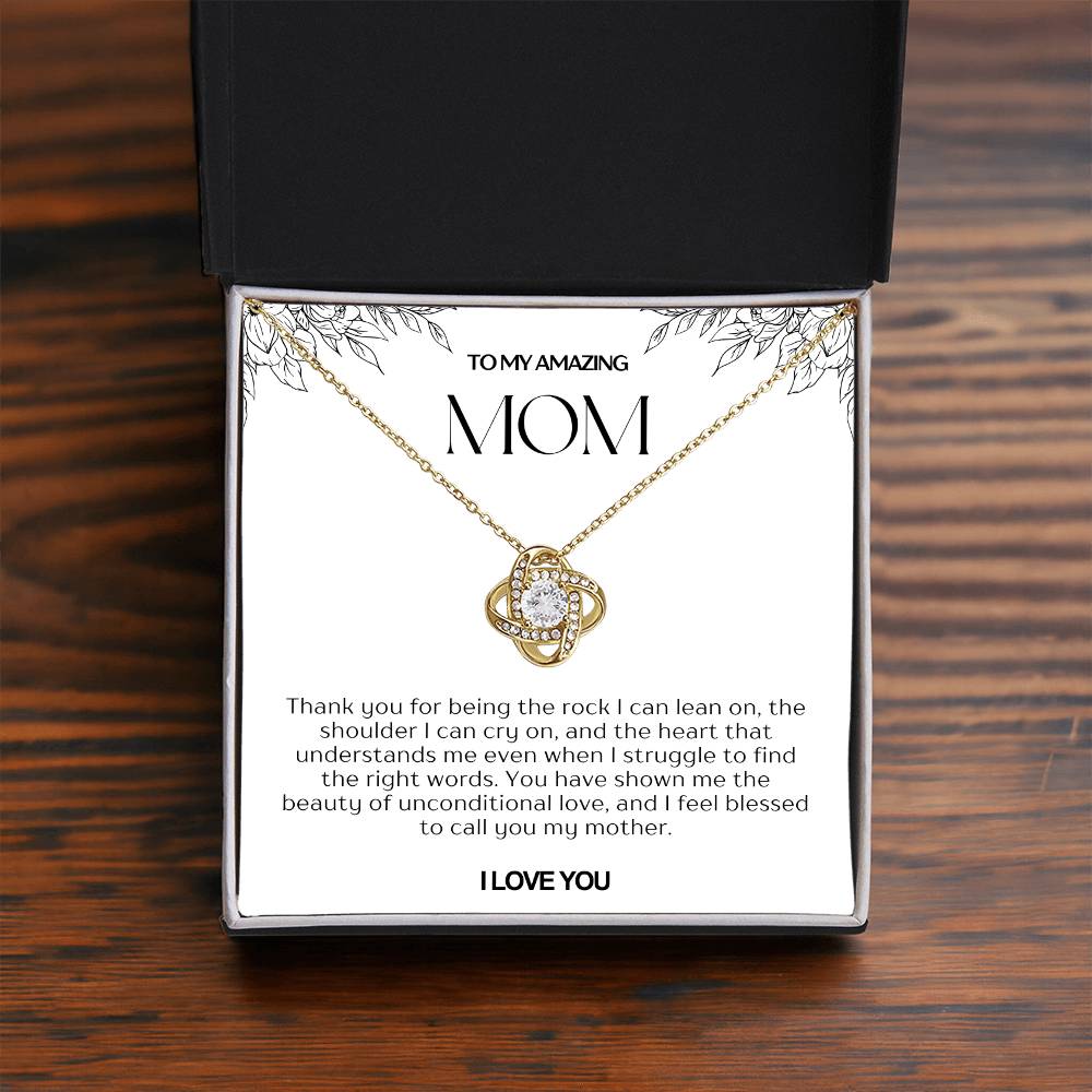 To My Amazing Mom Love Knot Necklace