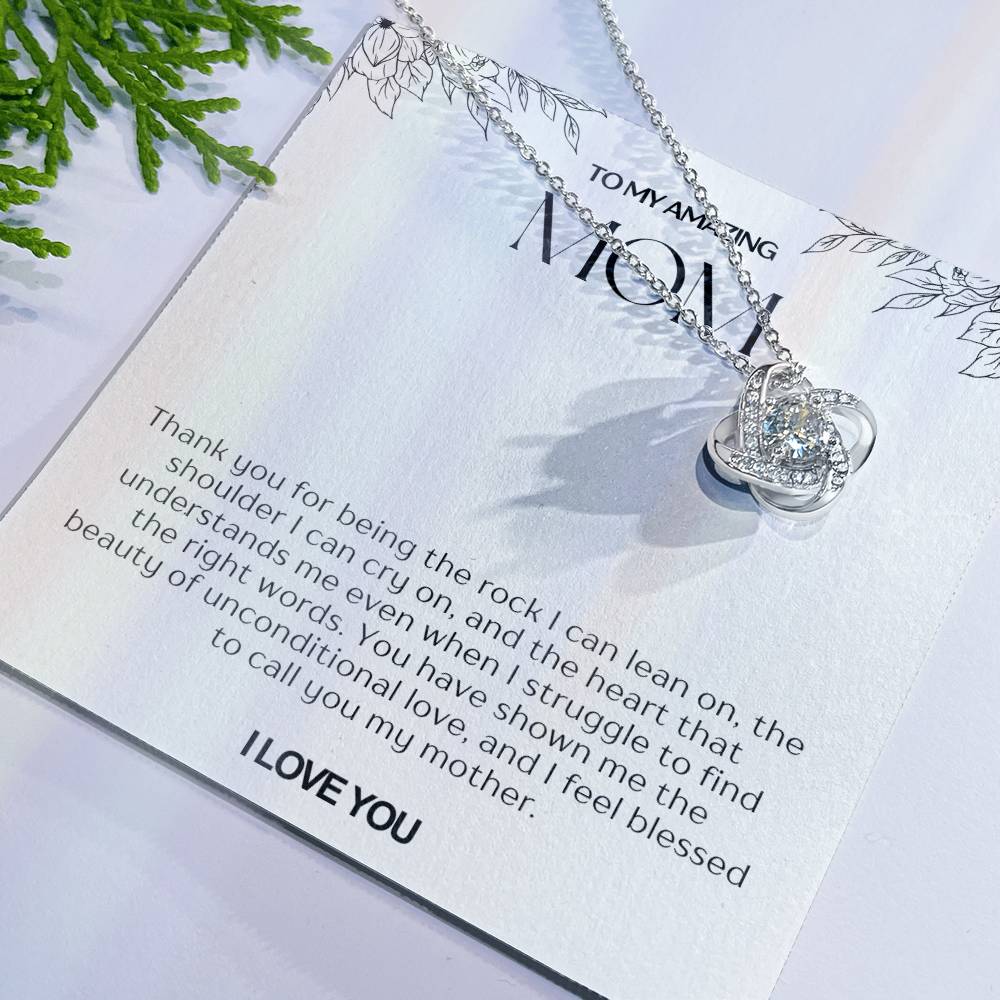 To My Amazing Mom Love Knot Necklace