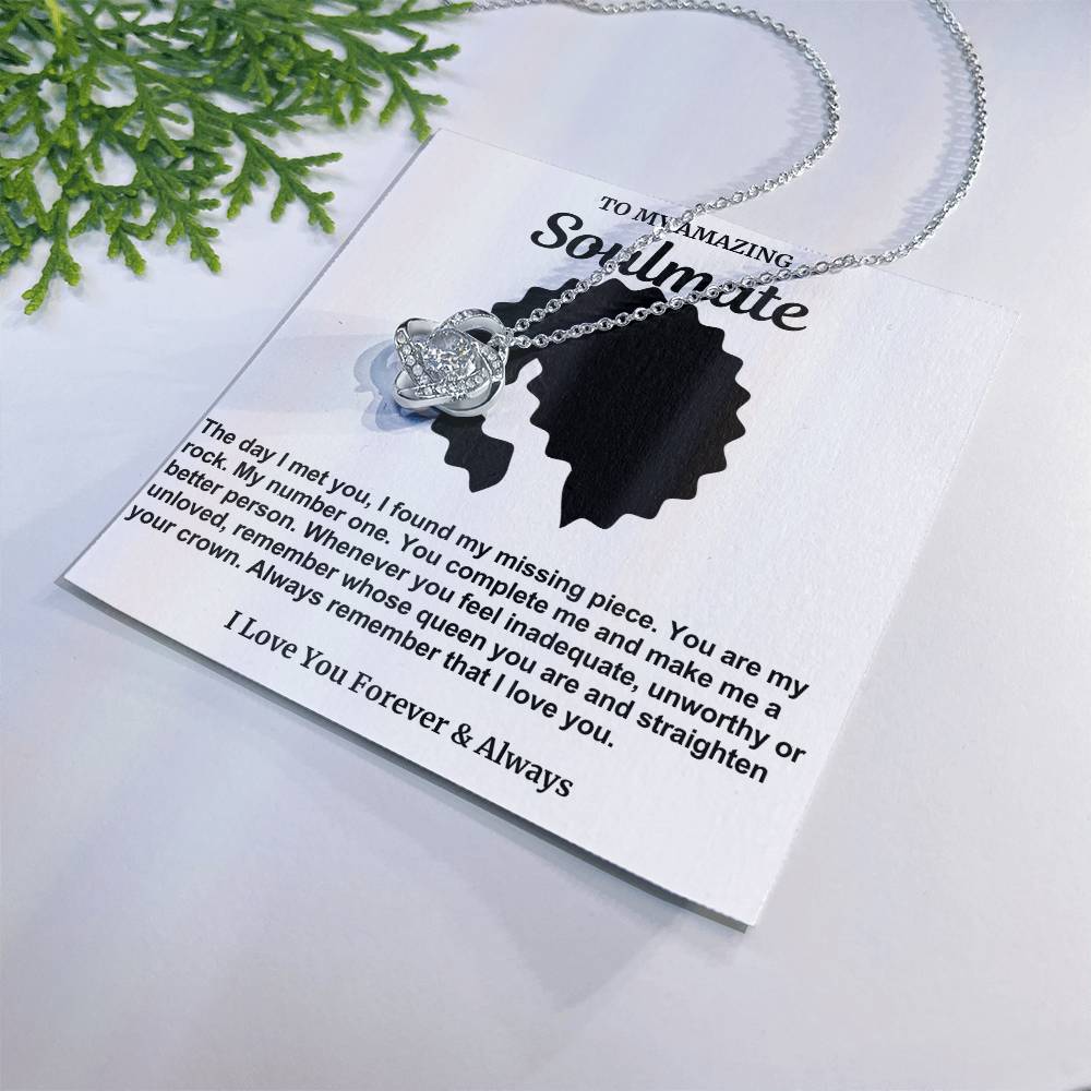 Soulmate Straighten Your Crown Love Knot Necklace