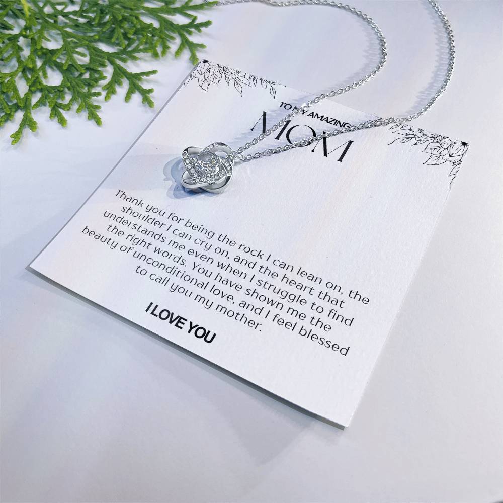 To My Amazing Mom Love Knot Necklace