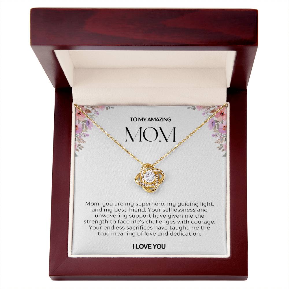 To My Amazing Mom Love Knot Necklace