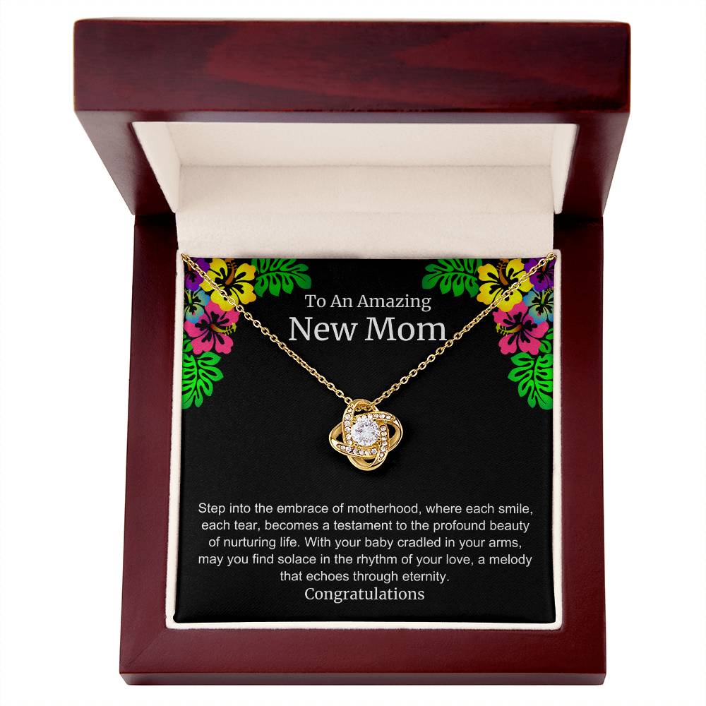 To An Amazing New Mom Love Knot Necklace