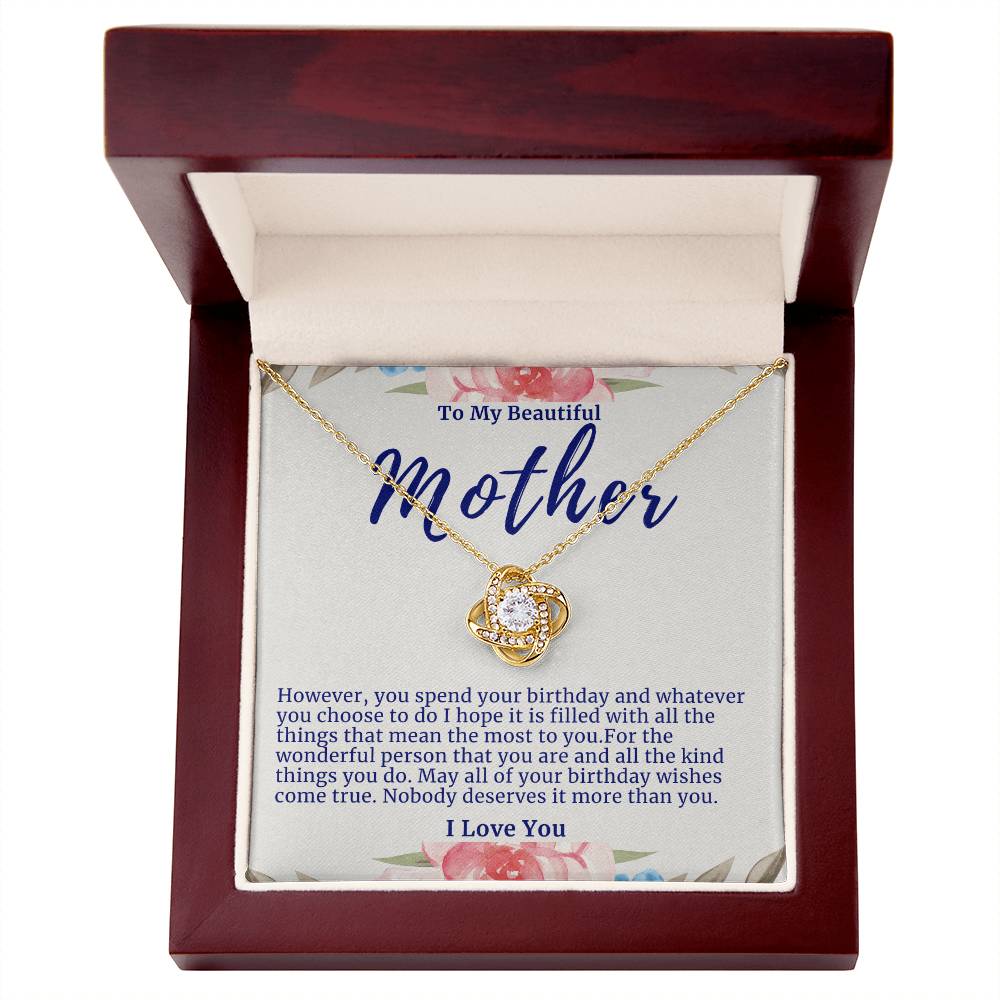 Mother Love Knot Birthday Necklace