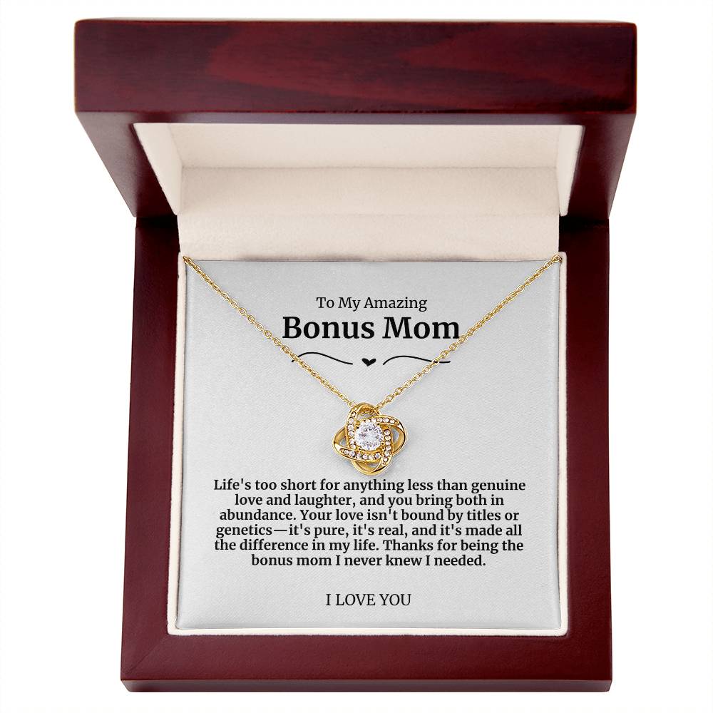 To My Amazing Bonus Mom Necklace