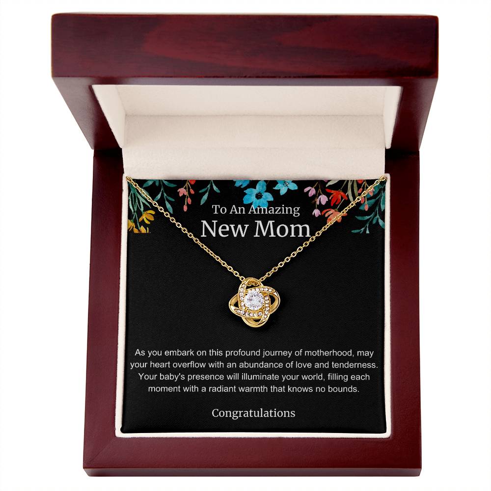 To An Amazing New Mom Love Knot Necklace