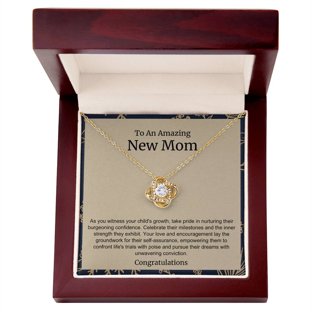 To An Amazing New Mom Love Knot Necklace