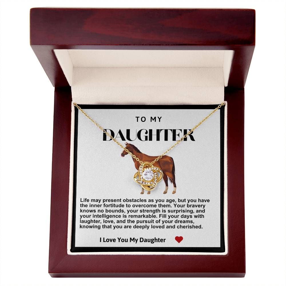 Daughter Horse Love Knot Necklace