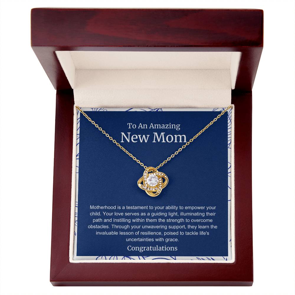 To An Amazing New Mom Love Knot Necklace