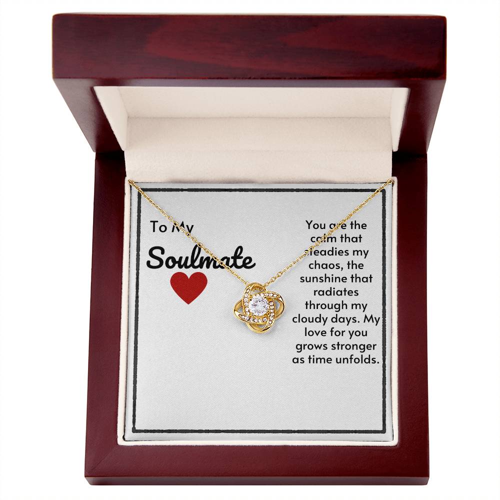 Soulmate Love Knot Necklace- My Love For You Grows Stronger