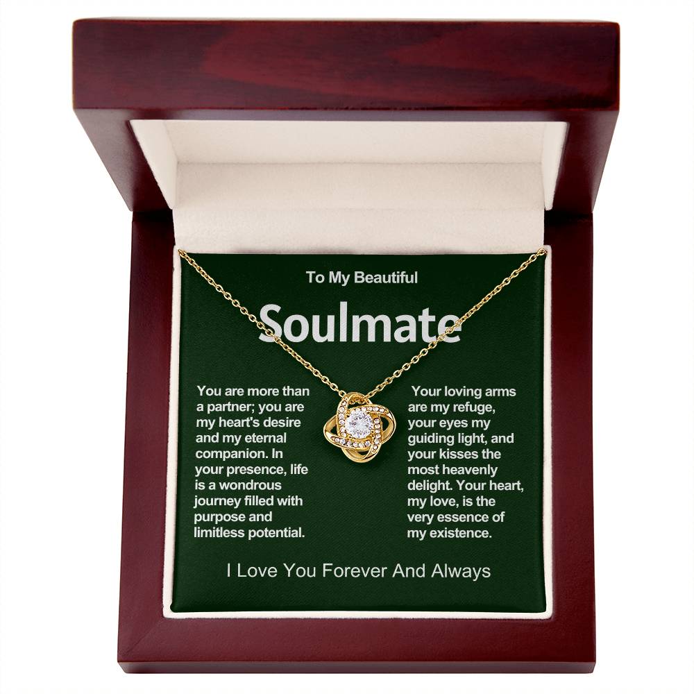 To My Beautiful Soulmate Love Knot Necklace