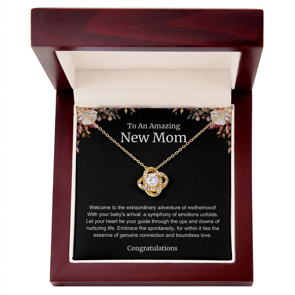 To An Amazing New Mom Love Knot Necklace