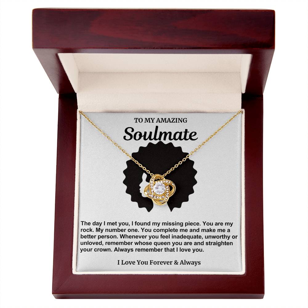 Soulmate Straighten Your Crown Love Knot Necklace