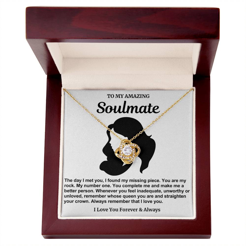 Soulmate Straighten Your Crown Love Knot Necklace