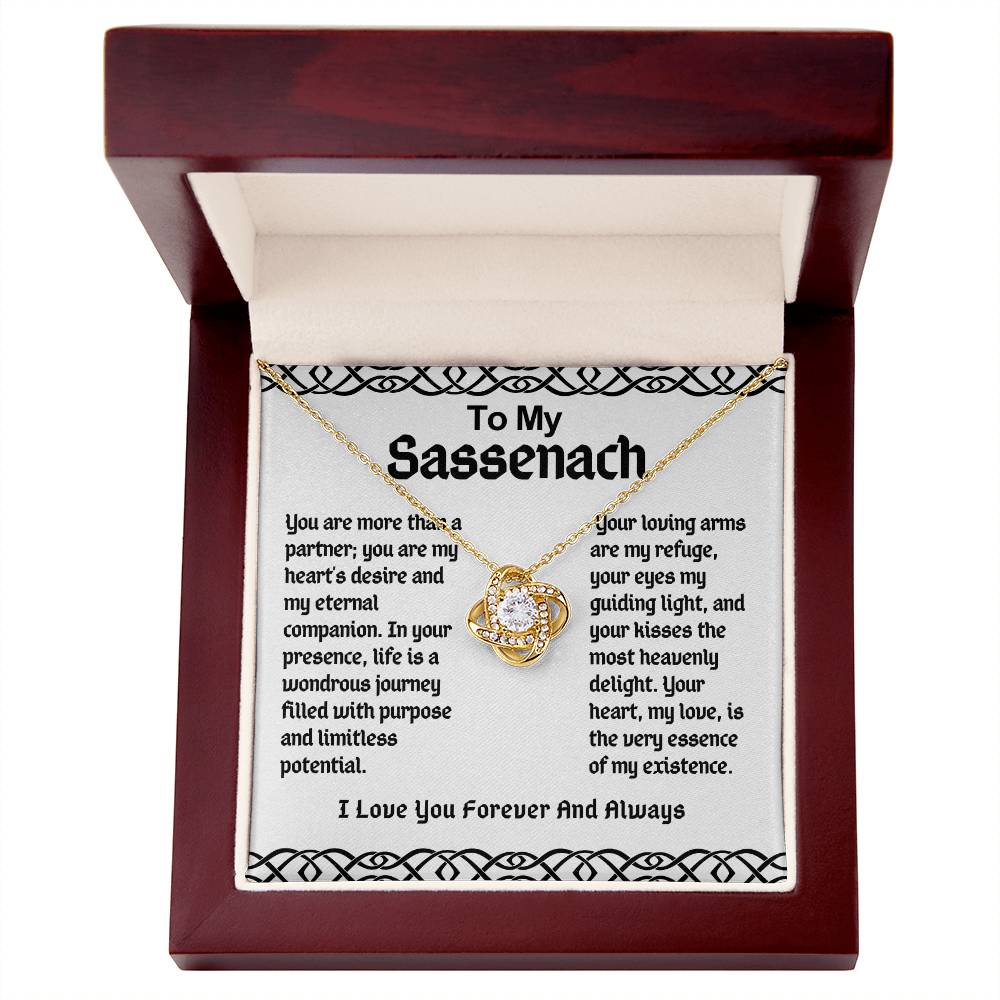 To My Sassenach Love Knot Necklace- You Are My Hearts Desire And Eternal Companion