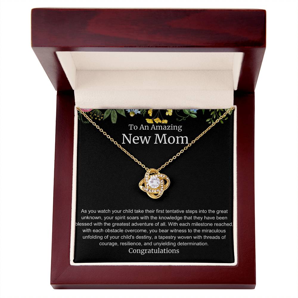 To An Amazing New Mom Love Knot Necklace