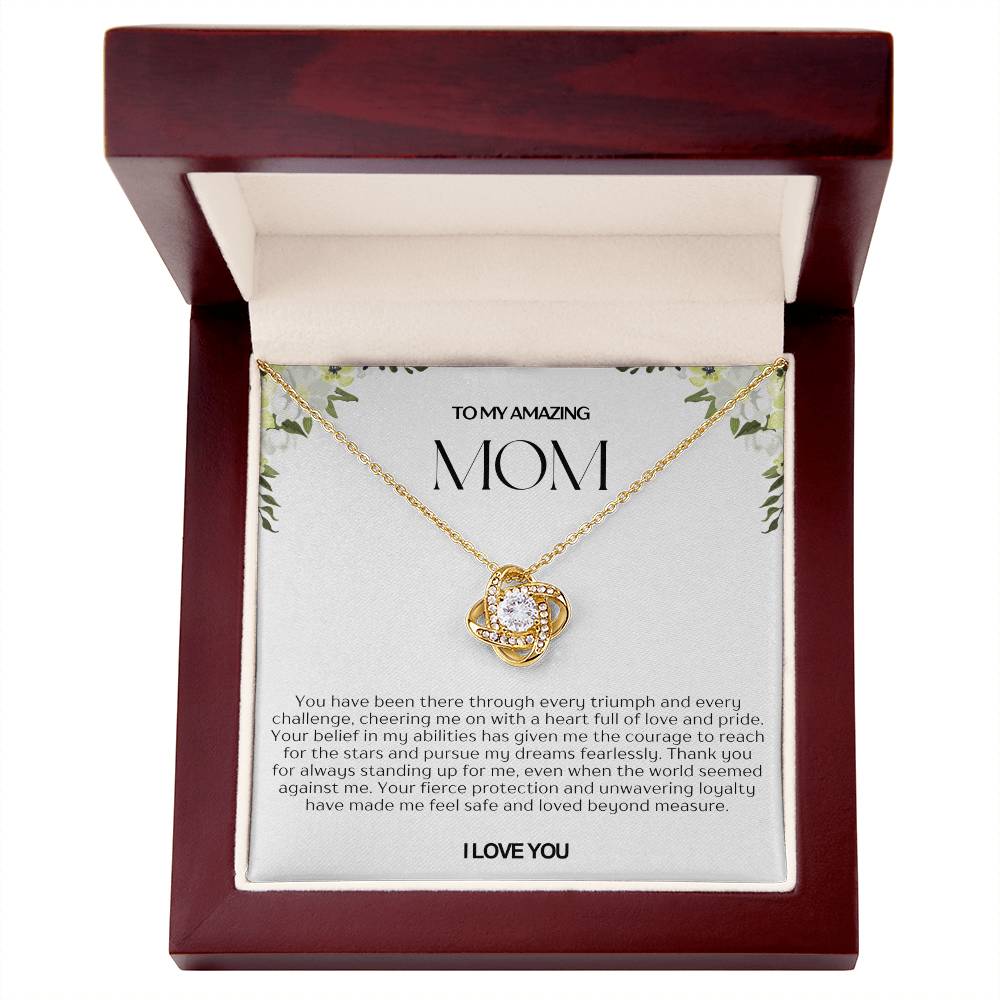 To My Amazing Mom Love Knot Necklace