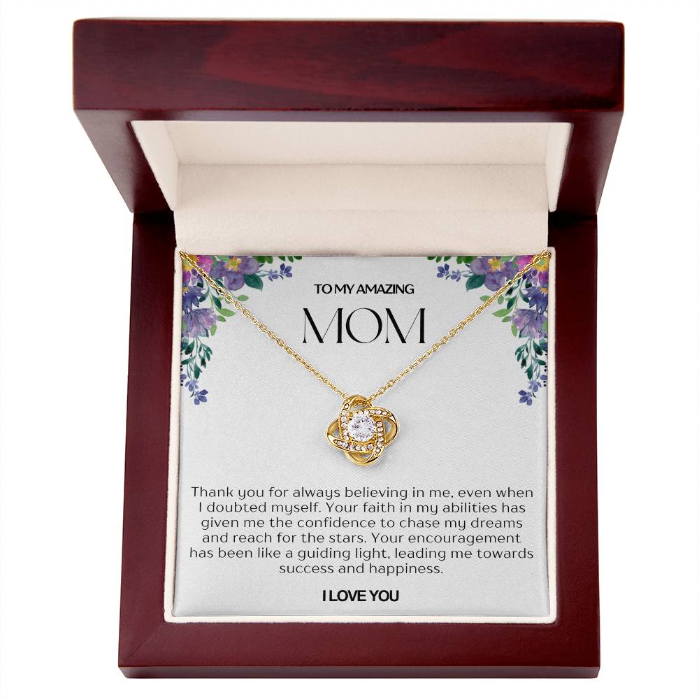 To My Amazing Mom Love Knot Necklace