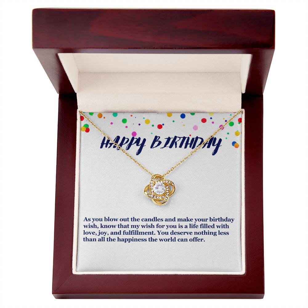 Happy Birthday Love Knot Necklace