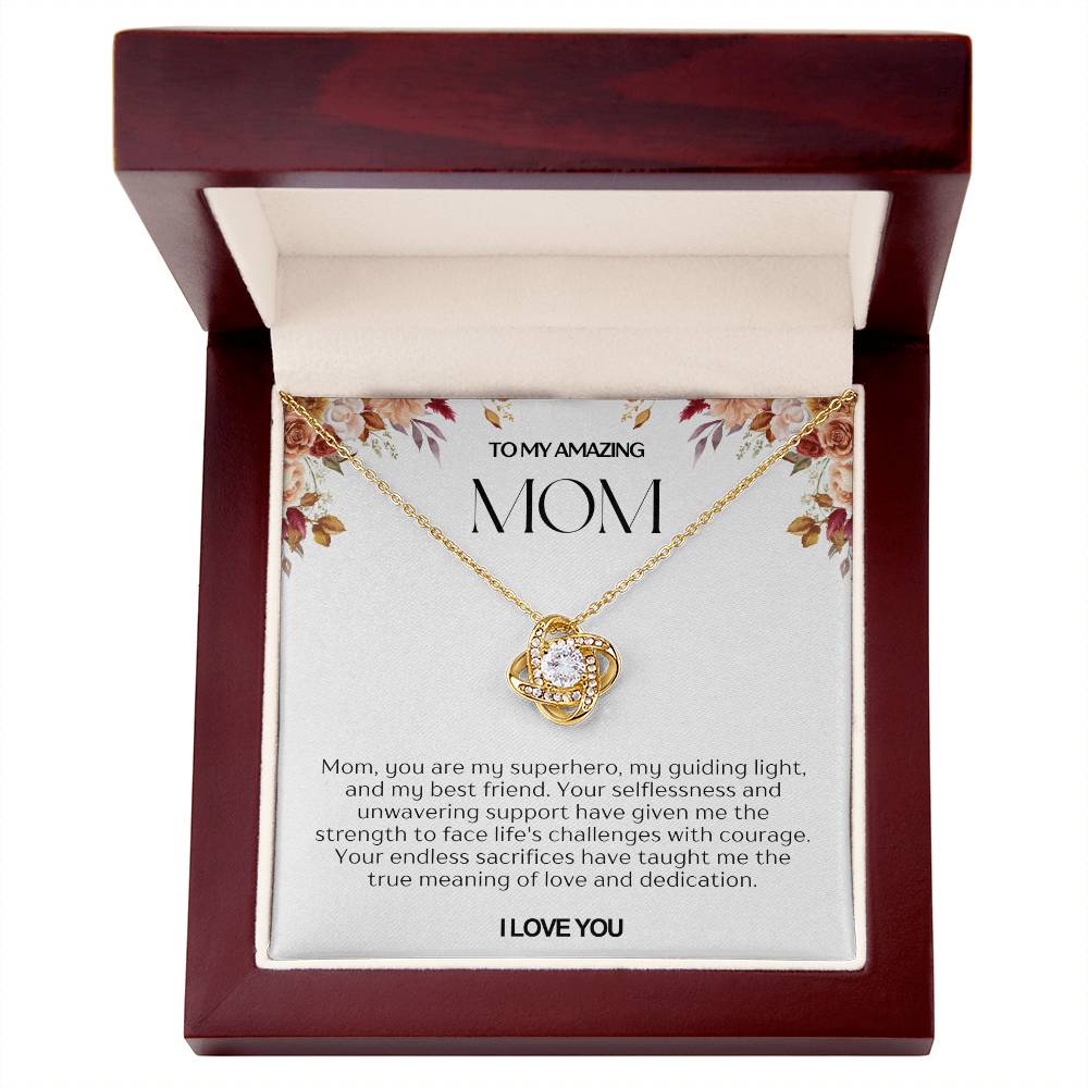 To My Amazing Mom Love Knot Necklace