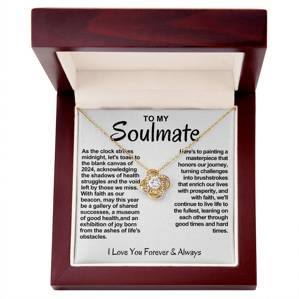 Soulmate Love Knot Necklace- With Faith As Our Beacon