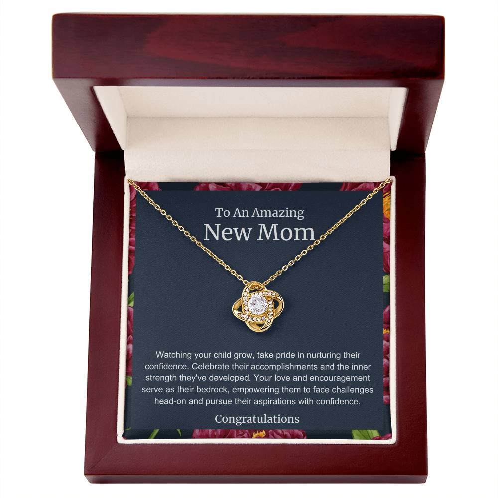 To An Amazing New Mom Love Knot Necklace