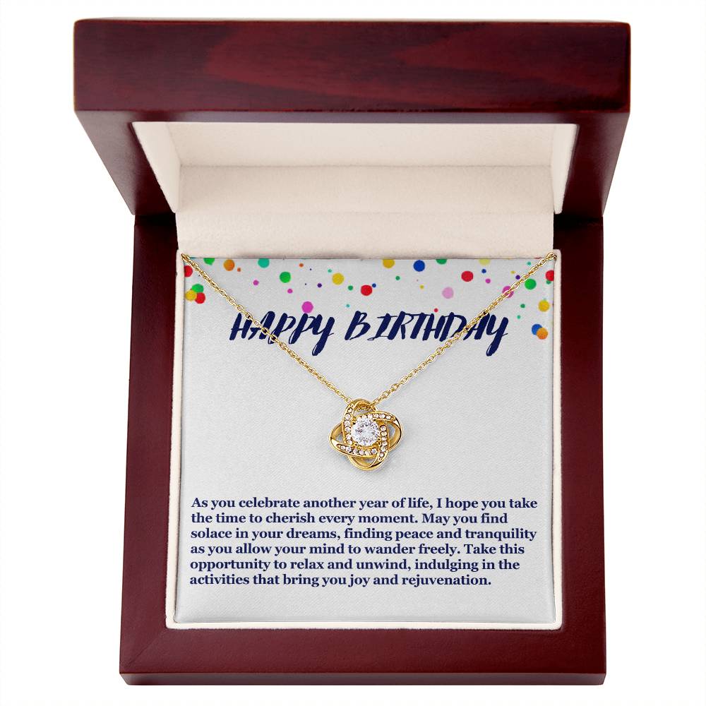 Happy Birthday Love Knot Necklace