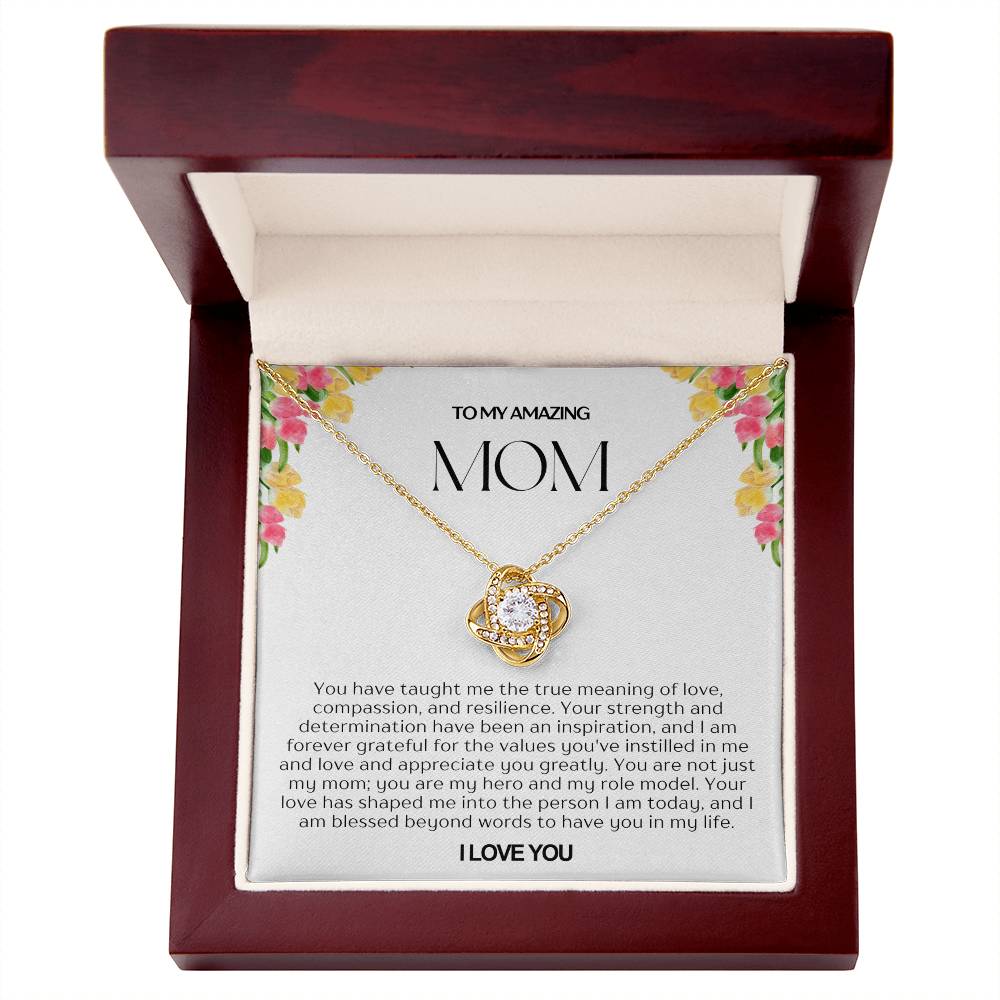 To My Amazing Mom Love Knot Necklace