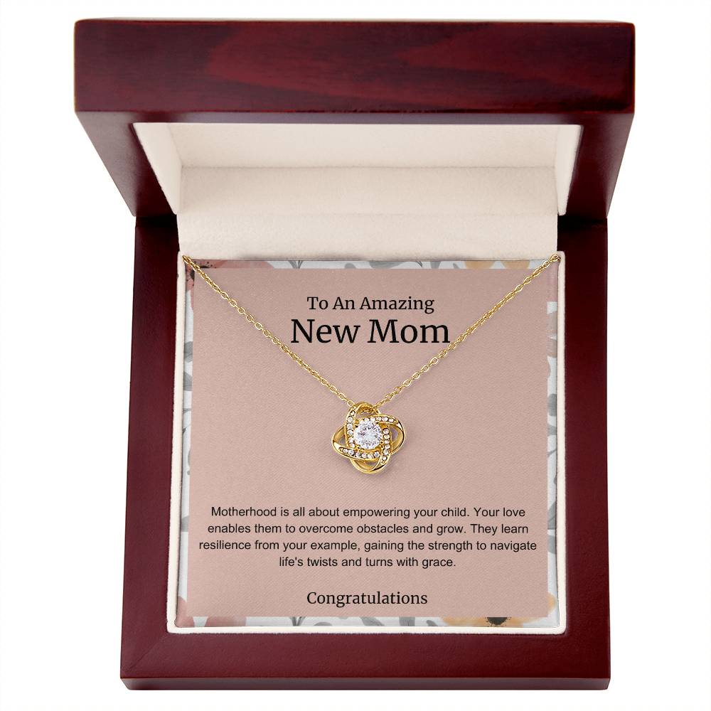 To An Amazing New Mom Love Knot Necklace