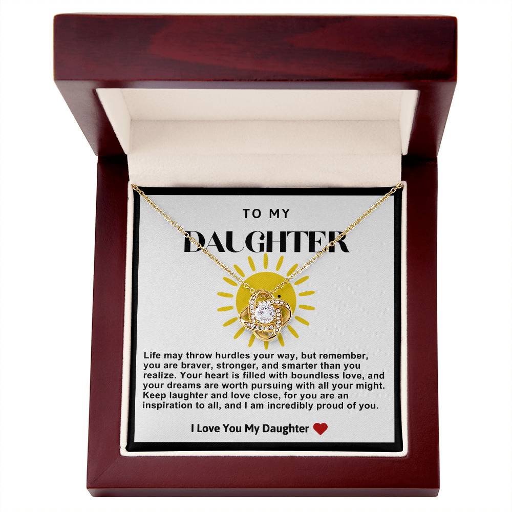 Daughter Sunshine Love Knot Necklace