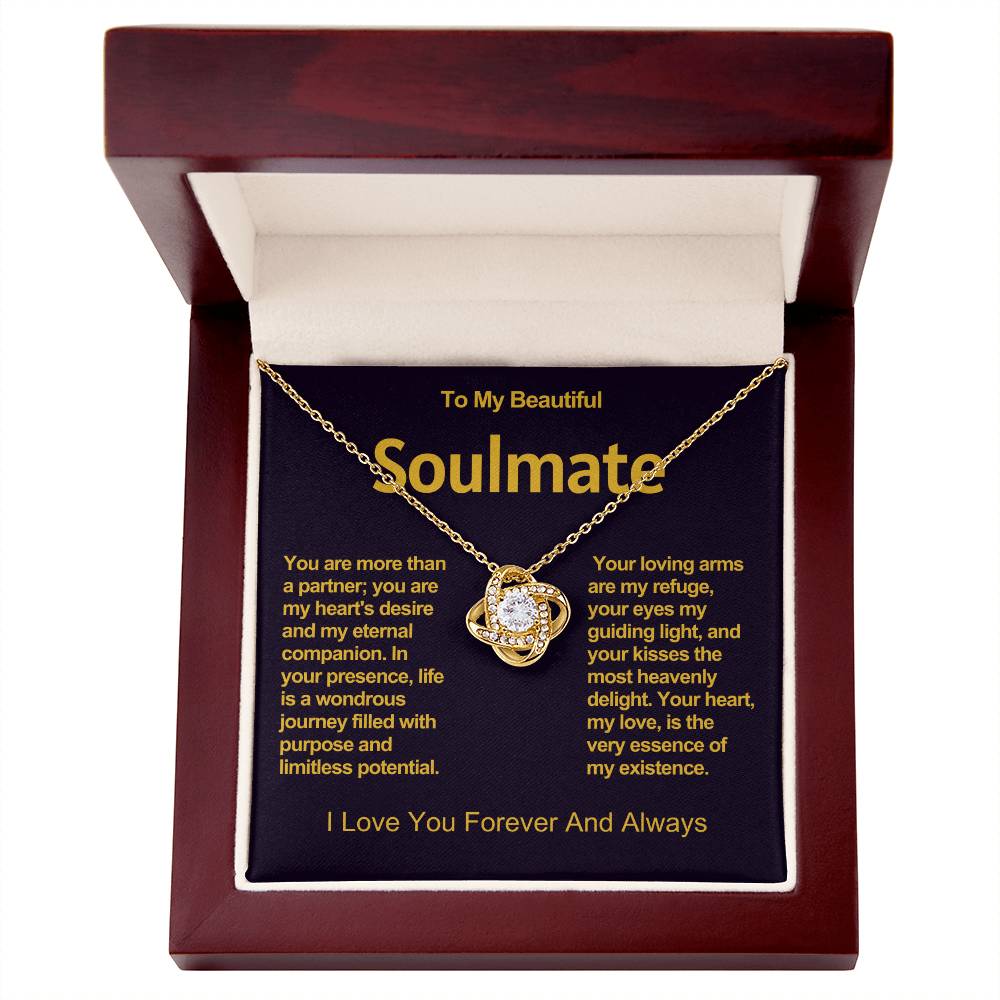 To My Beautiful Soulmate Love Knot Necklace