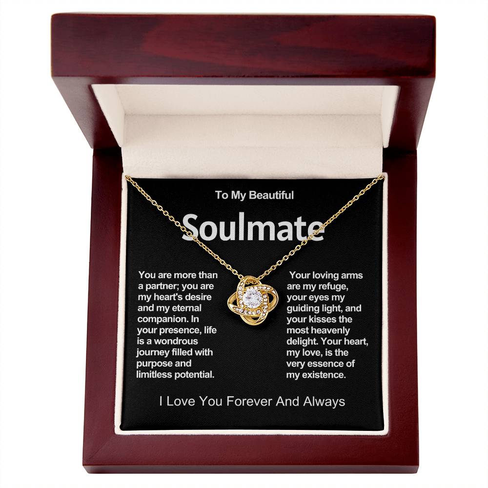 To My Beautiful Soulmate Love Knot Necklace