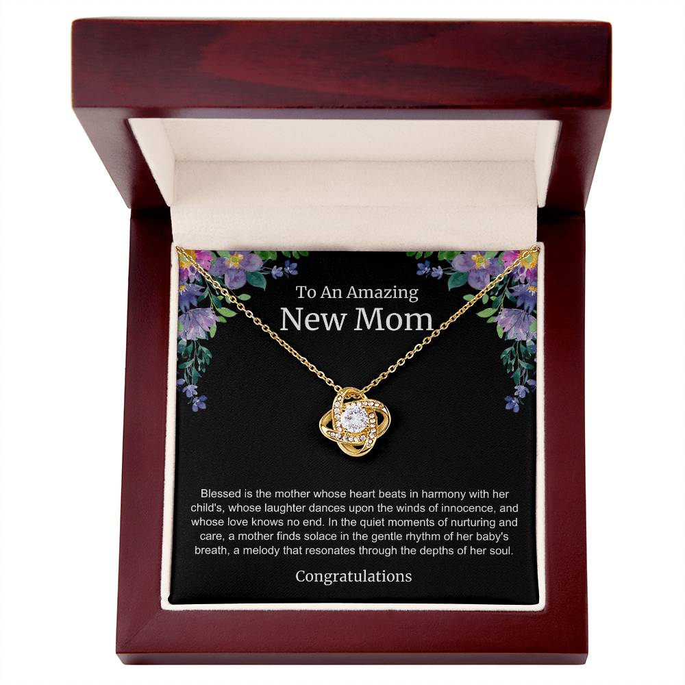 To An Amazing New Mom Love Knot Necklace