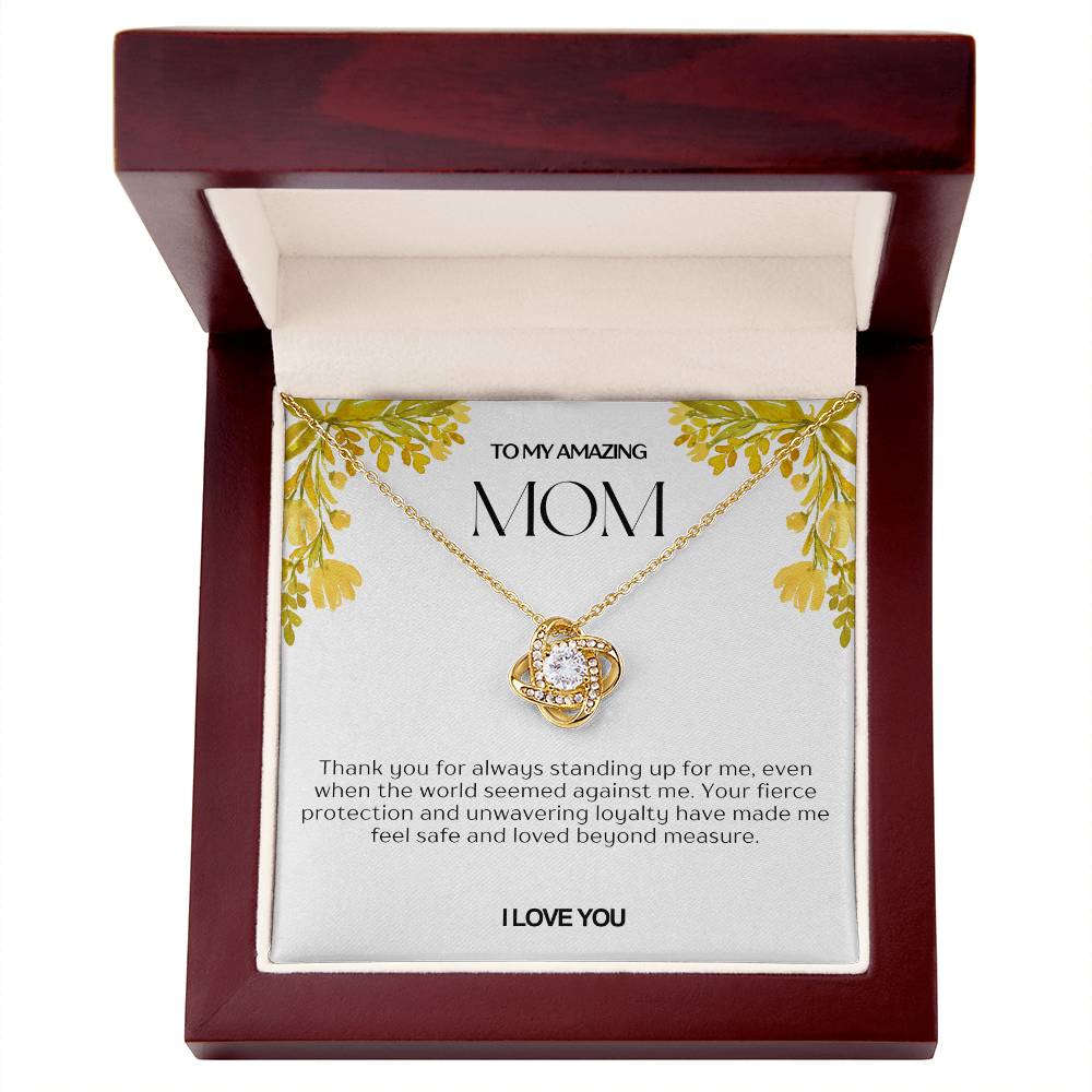 To My Amazing Mom Love Knot Necklace