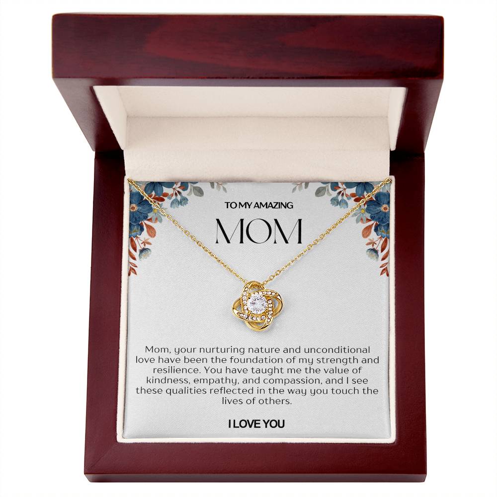 To My Amazing Mom Love Knot Necklace