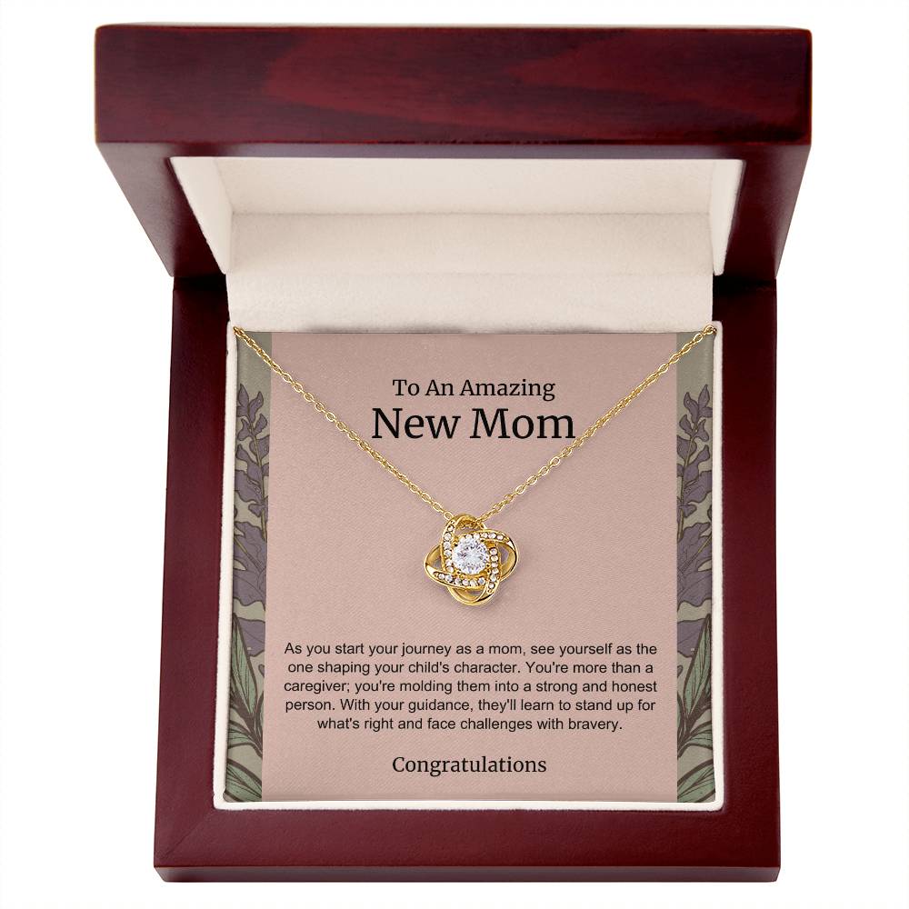 To An Amazing New Mom Love Knot Necklace