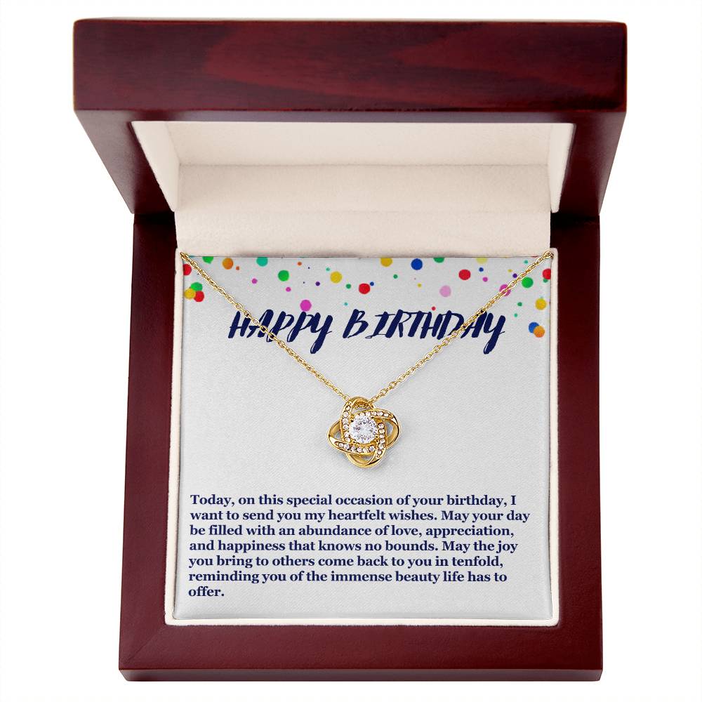 Happy Birthday Love Knot Necklace