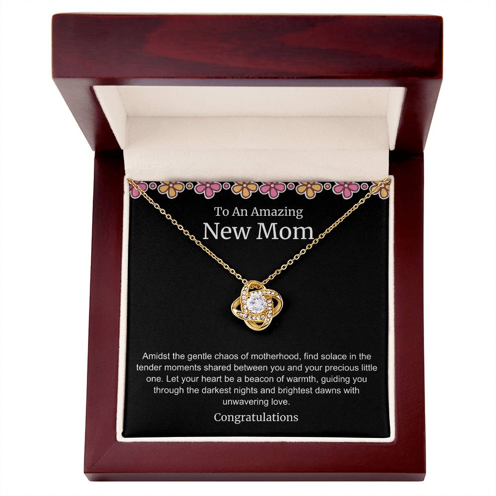 To An Amazing New Mom Love Knot Necklace