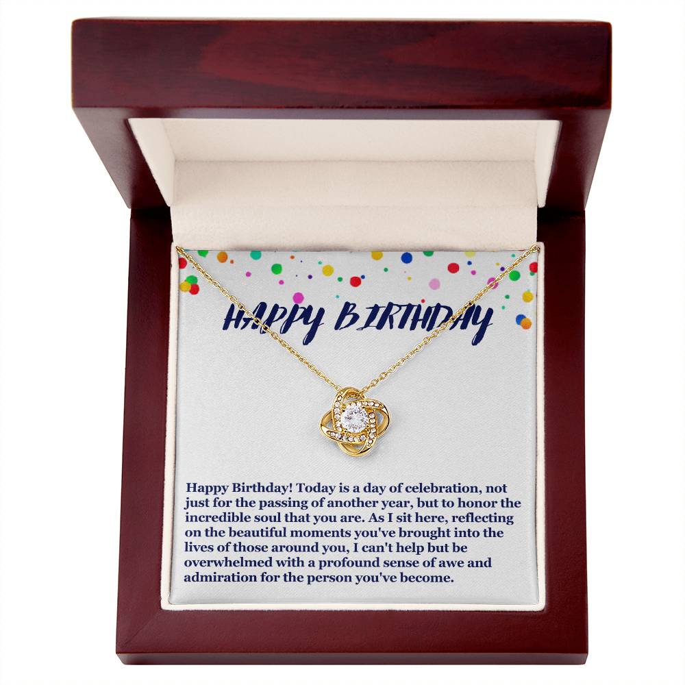 Happy Birthday Love Knot Necklace