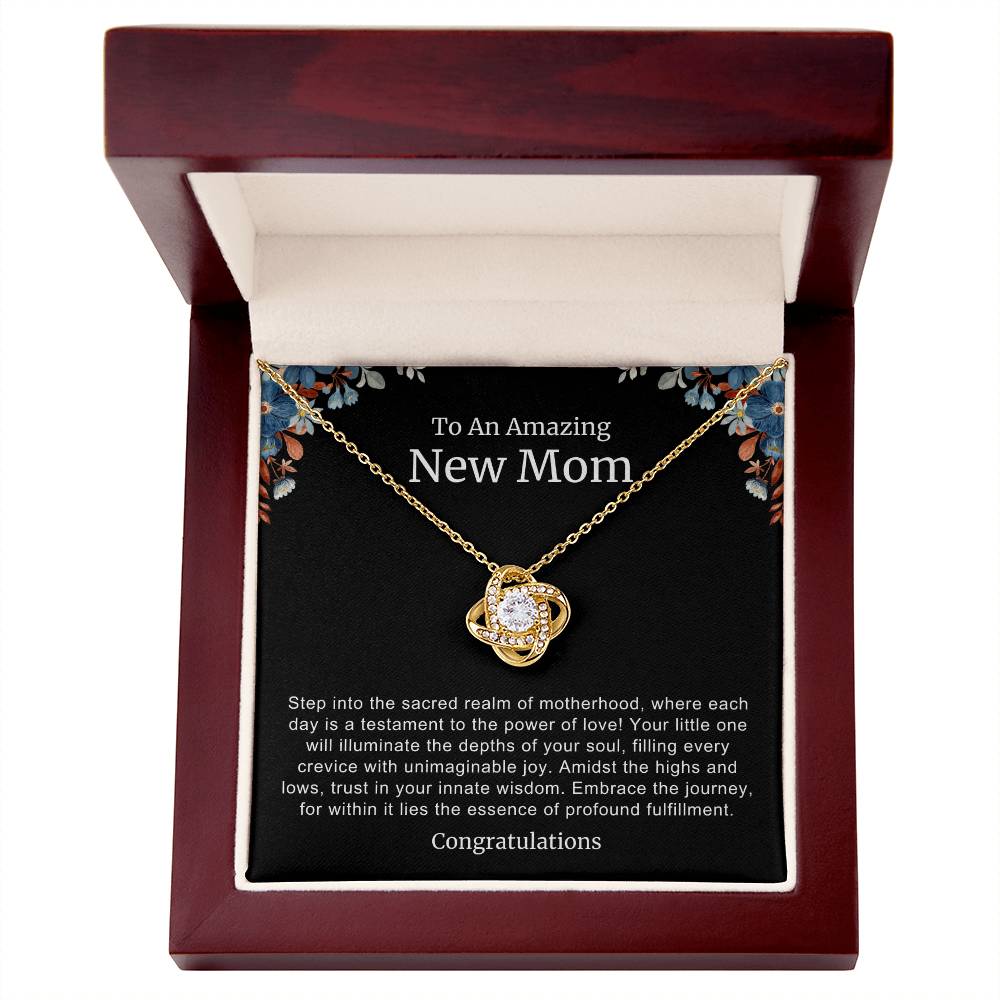 To An Amazing New Mom Love Knot Necklace