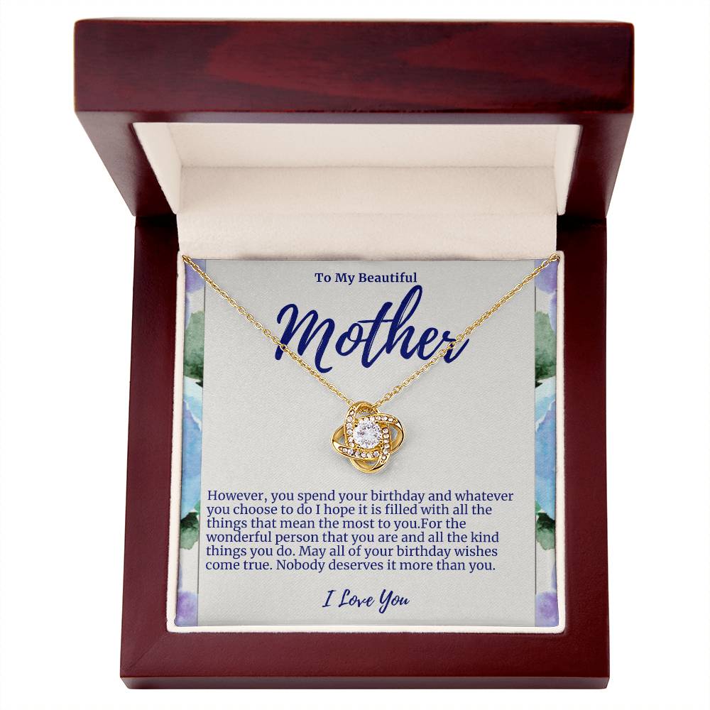 Mother Love Knot Birthday Necklace