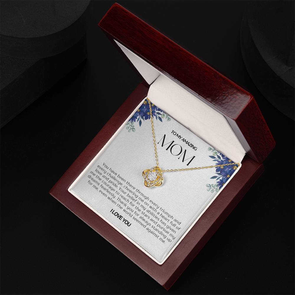 To My Amazing Mom Love Knot Necklace