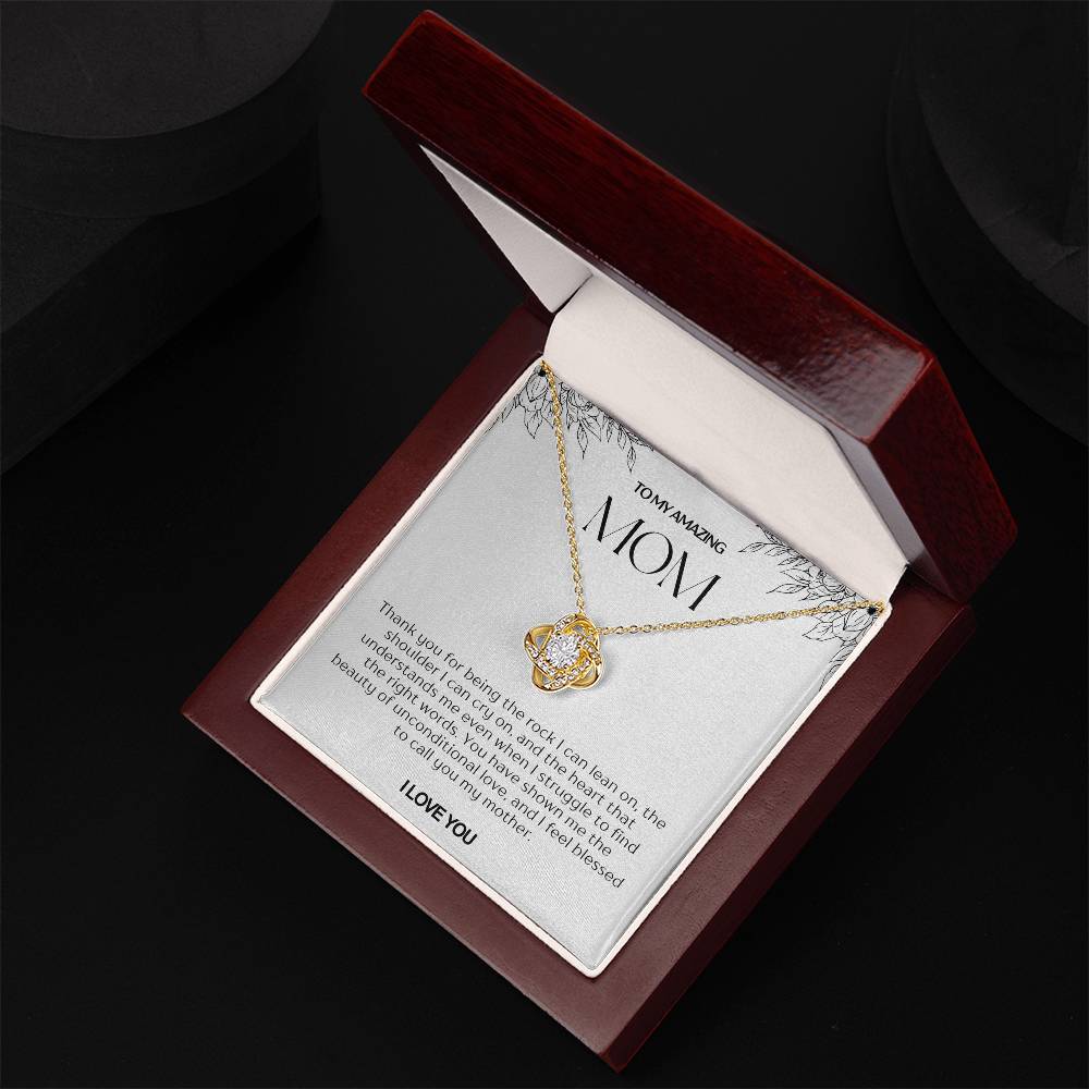 To My Amazing Mom Love Knot Necklace