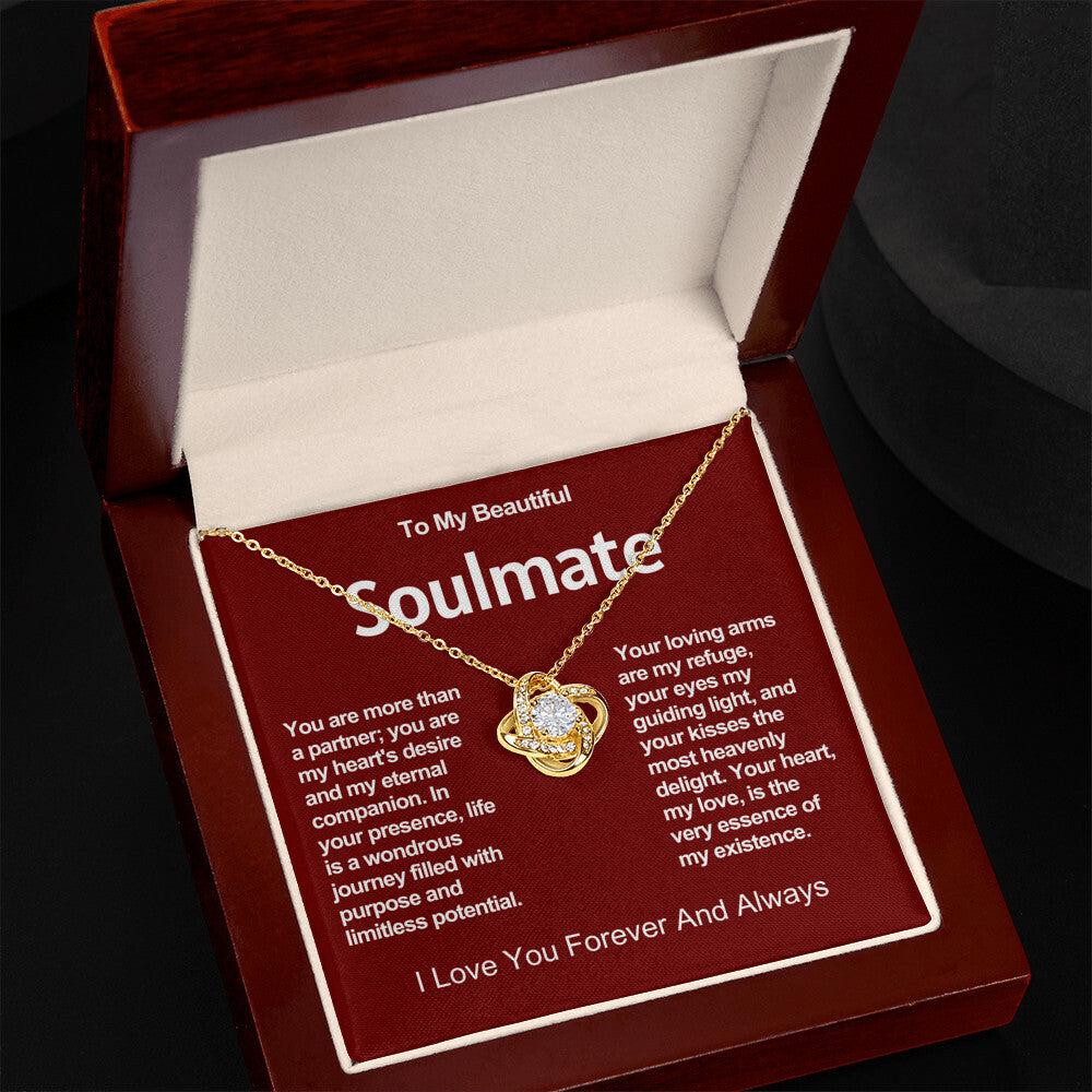 To My Beautiful Soulmate Love Knot Necklace